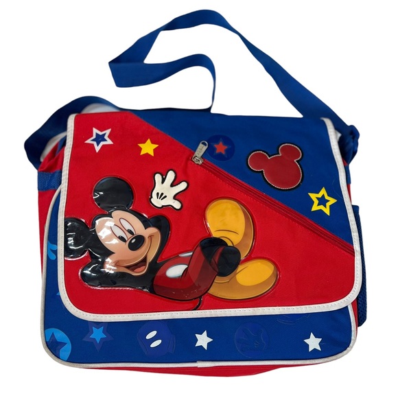 Y2K Disney Mickey Mouse Messenger Book Bag Carry On Bag - Picture 2 of 16